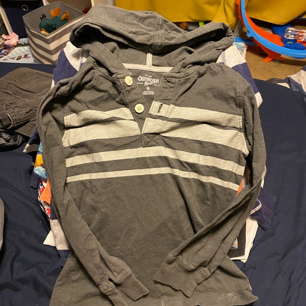 Boys hooded LS shirt